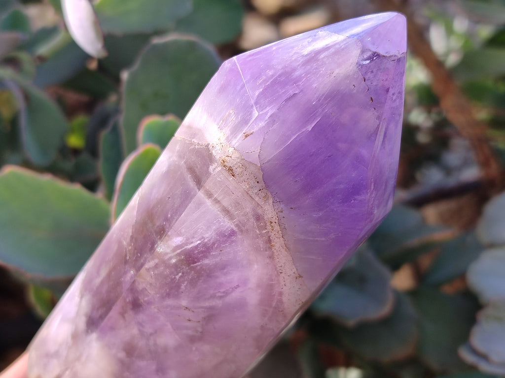 Polished Chevron Amethyst Points x 2 from Ankazobe, Madagascar - Toprock Gemstones and Minerals 