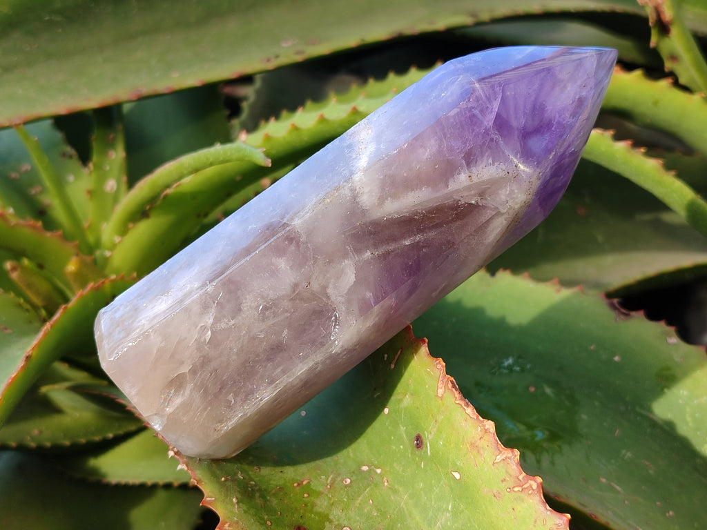 Polished Chevron Amethyst Points x 2 from Ankazobe, Madagascar - Toprock Gemstones and Minerals 