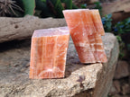 Natural Rhombohedral Sunset Orange Calcite Specimens x 12 From Spitzkop, Namibia - Toprock Gemstones and Minerals 