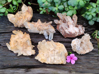 Natural Mixed Quartz Clusters x 6 From Madagascar - Toprock Gemstones and Minerals 