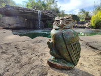 Polished Large Verdite Night Owl Carving x 1 From Zimbabwe