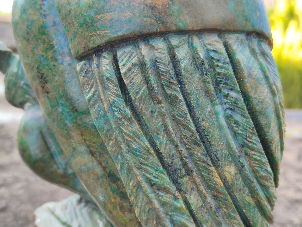 Polished Large Verdite Night Owl Carving x 1 From Zimbabwe - Toprock Gemstones and Minerals 