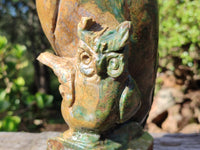 Polished Large Verdite Night Owl Carving x 1 From Zimbabwe