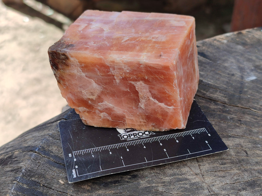 Natural Rhombohedral Sunset Orange Calcite Specimens x 6 From Spitzkop, Namibia - Toprock Gemstones and Minerals 