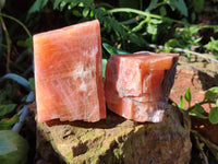 Natural Rhombohedral Sunset Orange Calcite Specimens x 6 From Spitzkop, Namibia