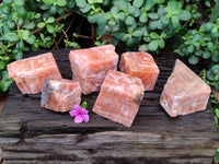 Natural Rhombohedral Sunset Orange Calcite Specimens x 6 From Spitzkop, Namibia