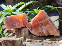 Natural Rhombohedral Sunset Orange Calcite Specimens x 6 From Spitzkop, Namibia