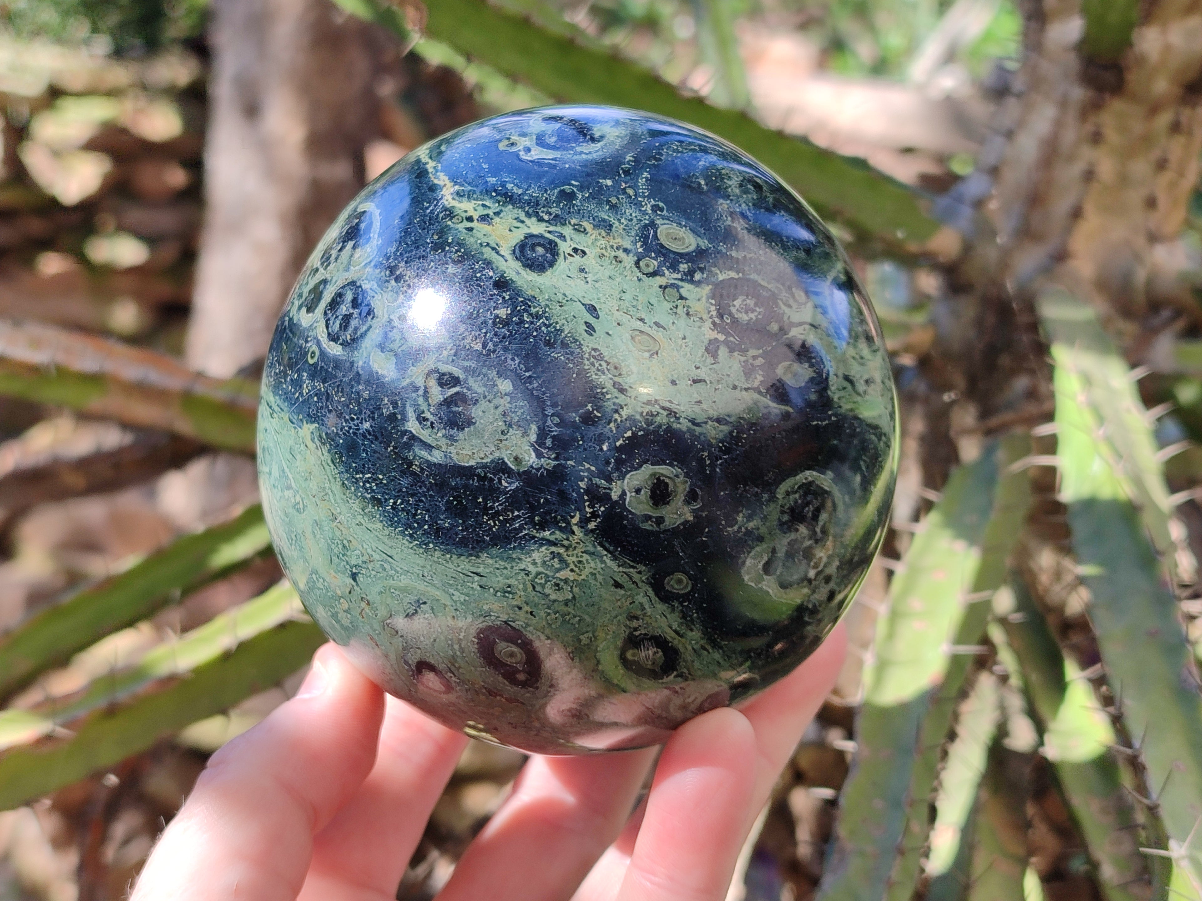 Polished Fossilized Stromatolite Jasper Spheres x 1 From Katsepy, Madagascar - Toprock Gemstones and Minerals 