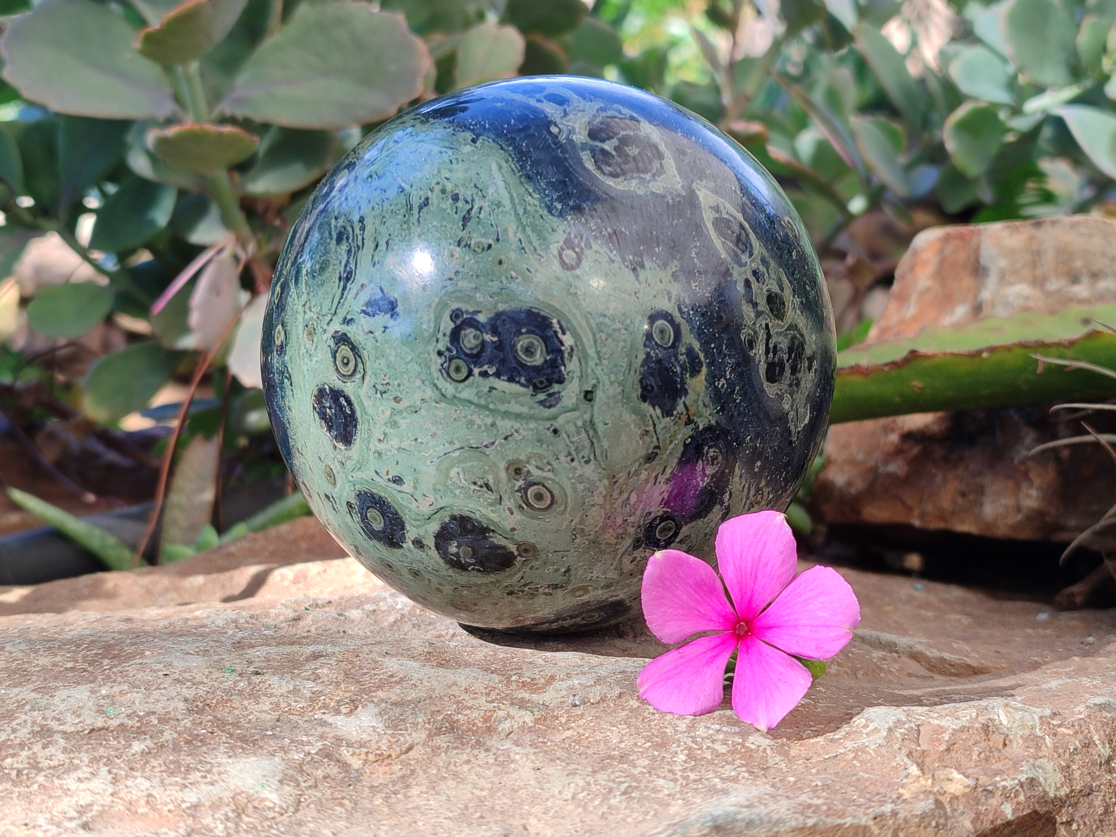 Polished Fossilized Stromatolite Jasper Spheres x 1 From Katsepy, Madagascar - Toprock Gemstones and Minerals 