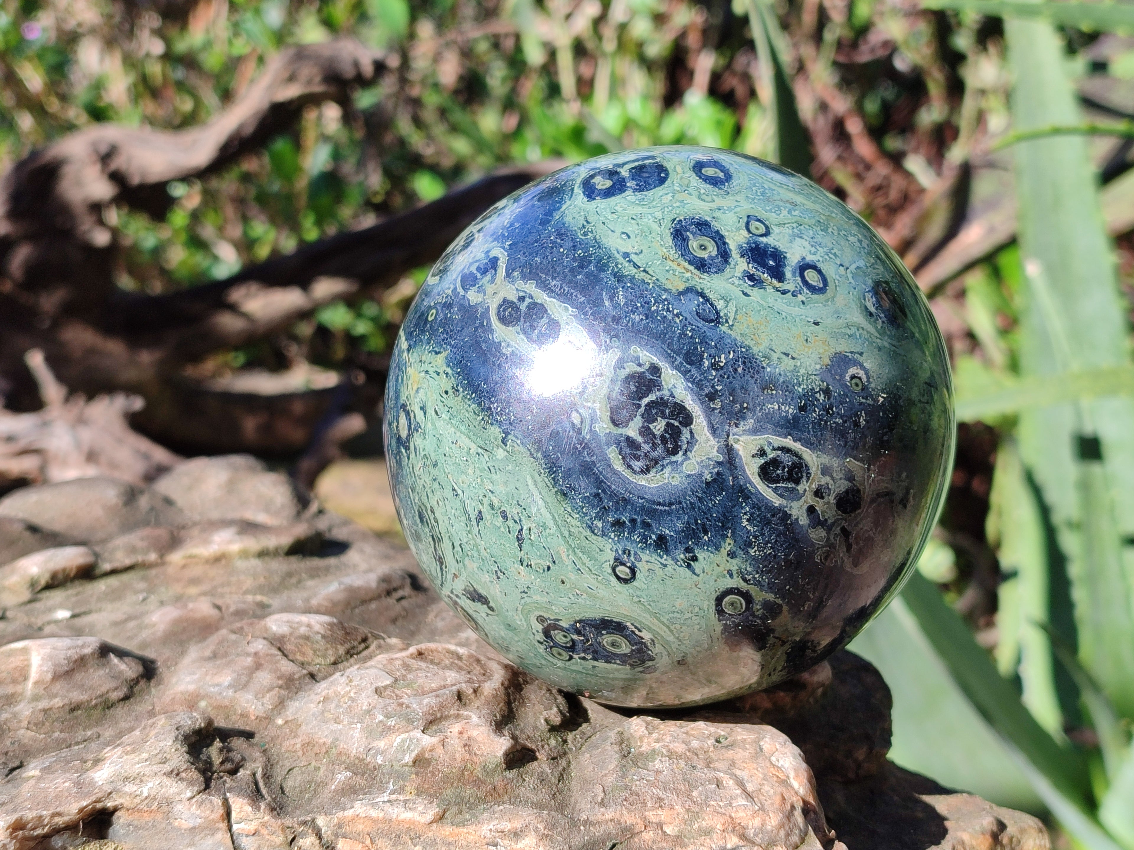 Polished Fossilized Stromatolite Jasper Spheres x 1 From Katsepy, Madagascar - Toprock Gemstones and Minerals 