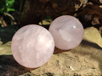 Polished Gemmy Rose Quartz Spheres with Star/Asterisms x 5 From Ambatondrazaka, Madagascar