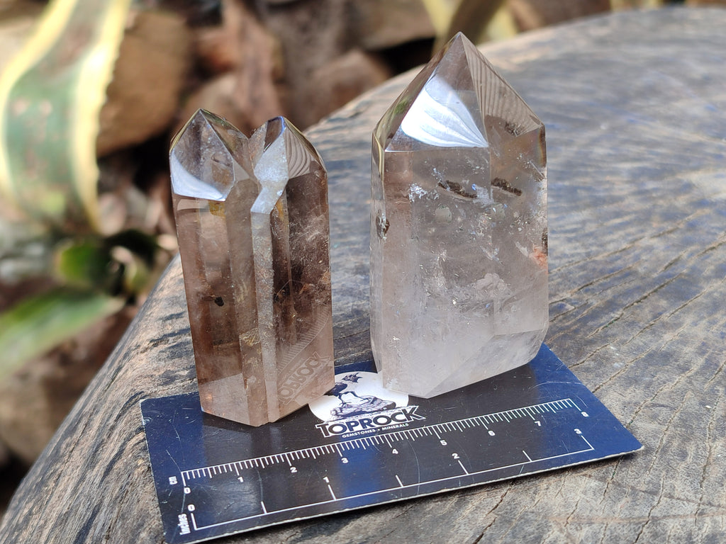 Polished Smokey Quartz Crystals x 6 From Madagascar - Toprock Gemstones and Minerals 