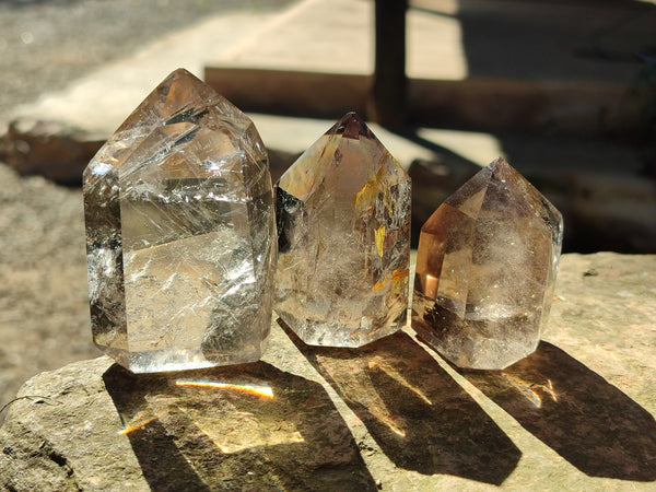 Polished Smokey Quartz Crystals x 6 From Madagascar