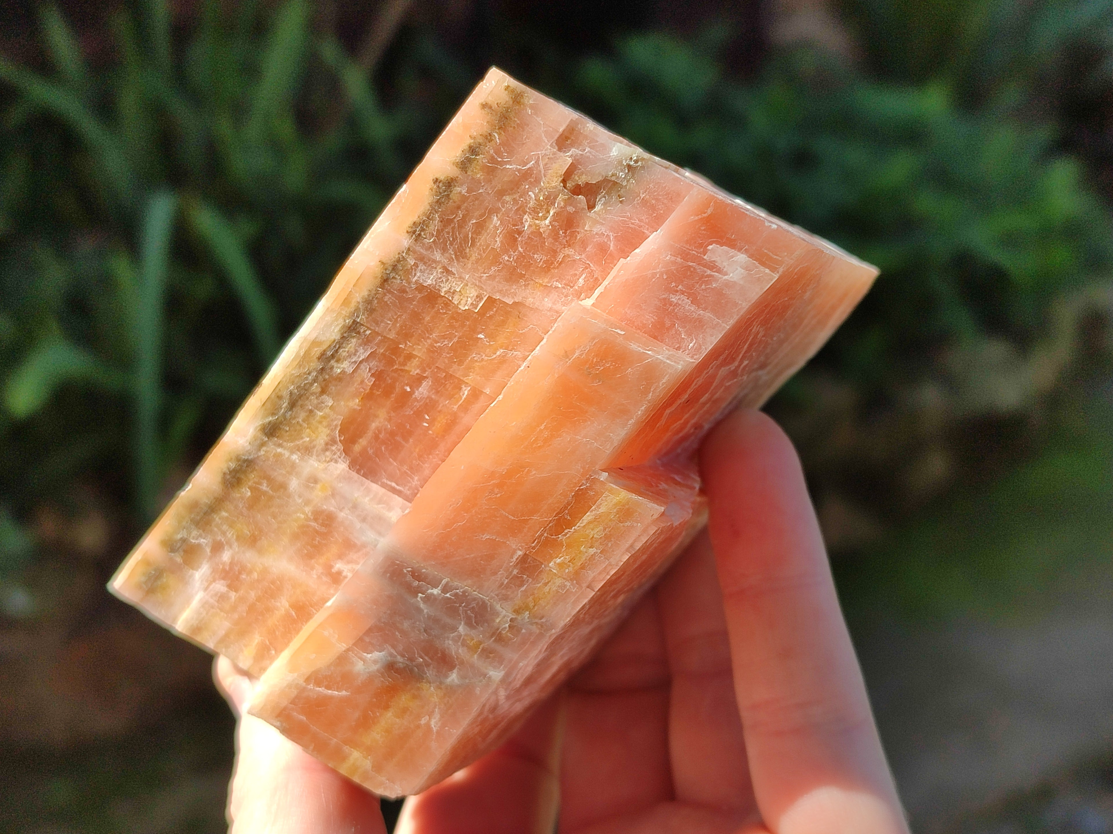Natural Rhombohedral Sunset Orange Calcite Specimens x 4 From Spitzkop, Namibia - Toprock Gemstones and Minerals 