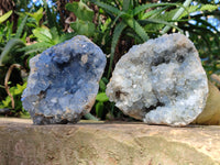 Natural Celestite Geode Specimens x 2 From Sakoany, Madagascar