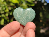 Polished Small Amazonite Hearts x 35 From Madagascar
