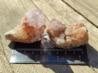 Natural Cactus Flower and Sunburst Amethyst Spirit Quartz Clusters x 26 From South Africa