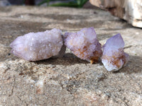 Natural Cactus Flower and Sunburst Amethyst Spirit Quartz Clusters x 26 From South Africa