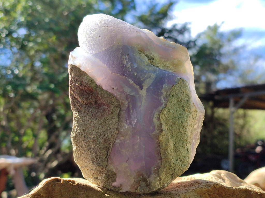 Natural Blue Lace Agate Geodes x 3 From Nsanje, Malawi - Toprock Gemstones and Minerals 