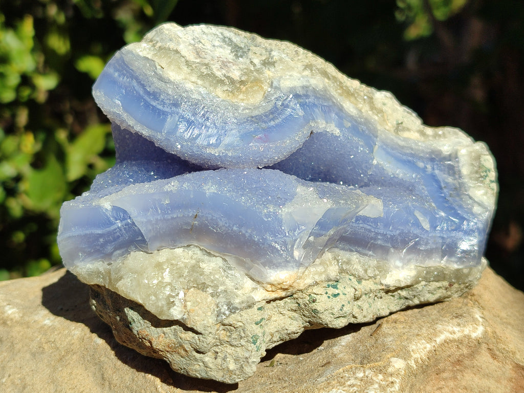 Natural Blue Lace Agate Geodes x 3 From Nsanje, Malawi - Toprock Gemstones and Minerals 