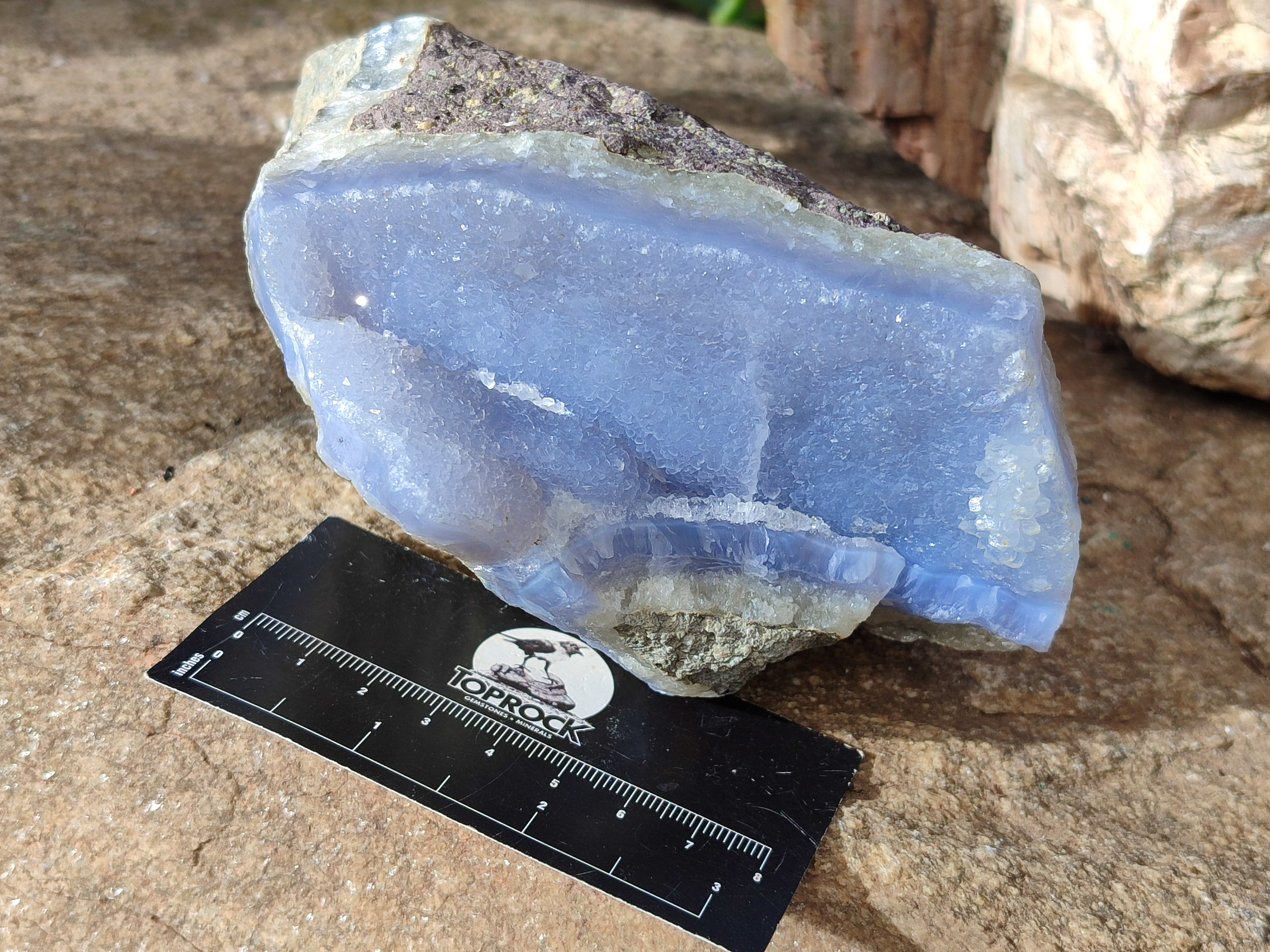 Natural Blue Lace Agate Geodes x 3 From Nsanje, Malawi - Toprock Gemstones and Minerals 