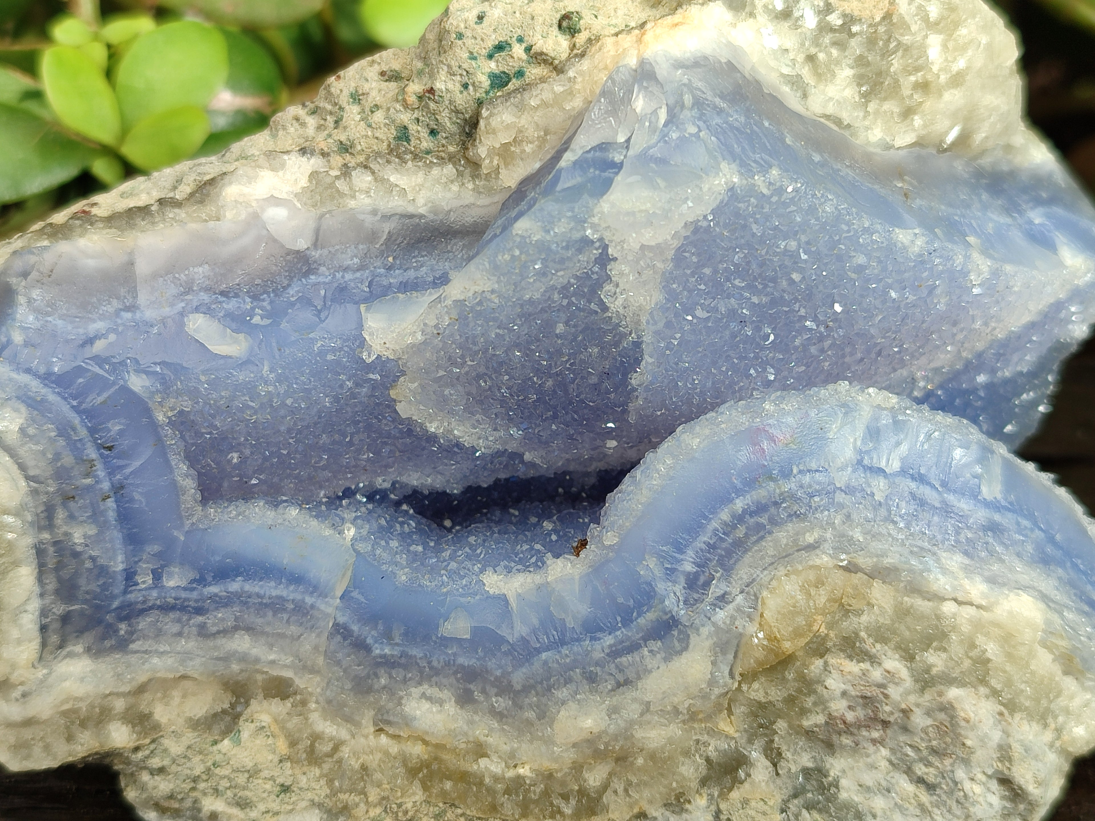 Natural Blue Lace Agate Geodes x 3 From Nsanje, Malawi - Toprock Gemstones and Minerals 