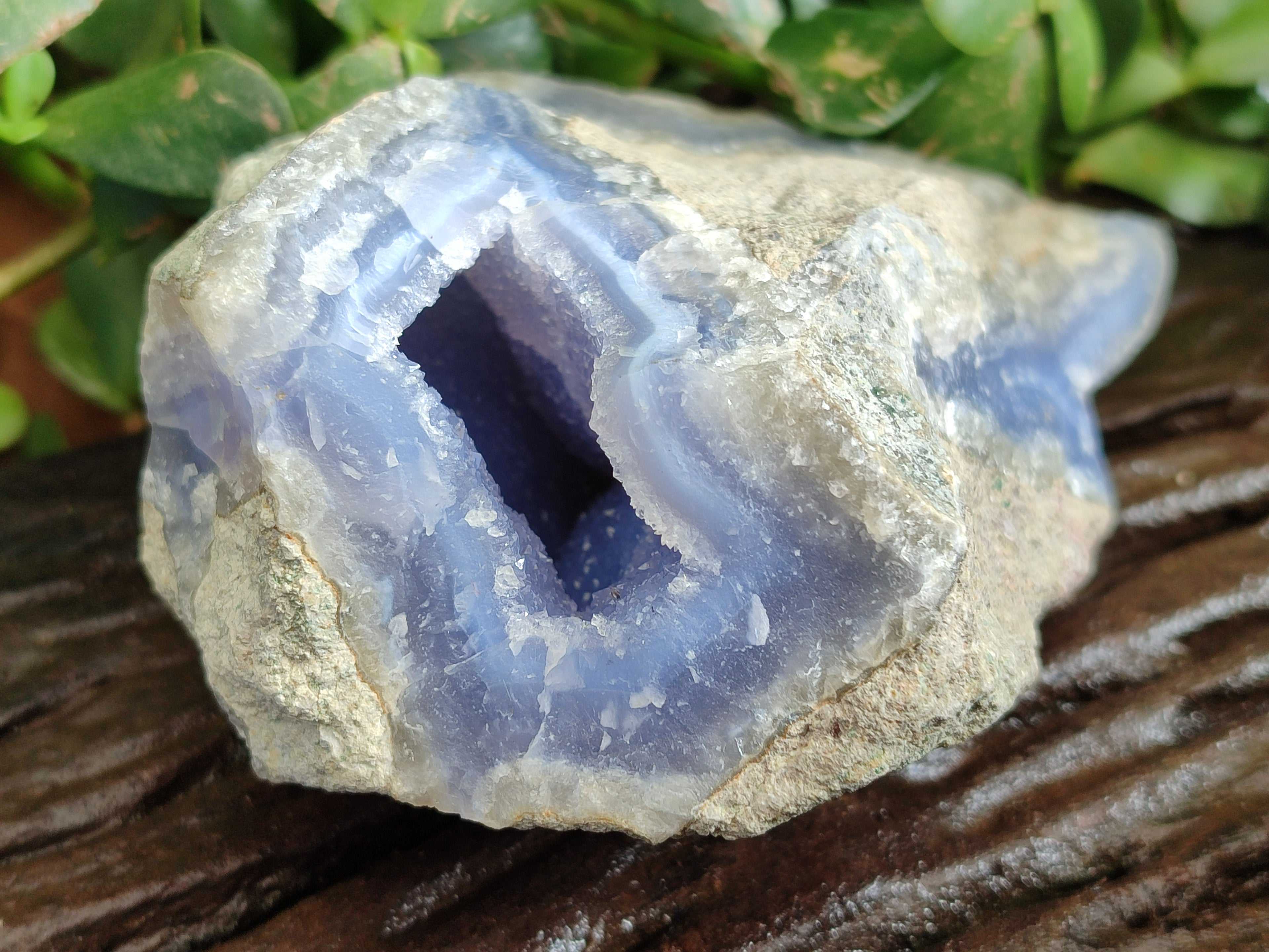 Natural Blue Lace Agate Geodes x 3 From Nsanje, Malawi - Toprock Gemstones and Minerals 