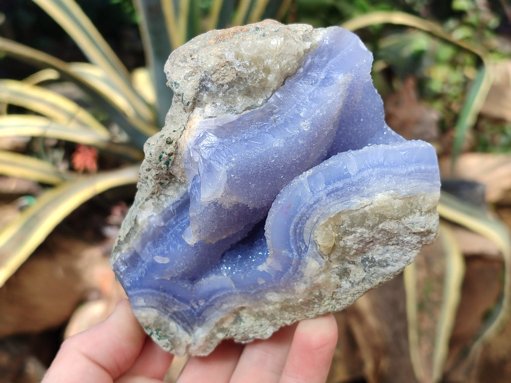 Natural Blue Lace Agate Geodes x 3 From Nsanje, Malawi - Toprock Gemstones and Minerals 