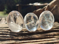 Polished Clear Quartz Crystal Palm Stones x 20 From Madagascar