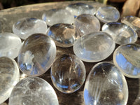 Polished Clear Quartz Crystal Palm Stones x 20 From Madagascar