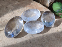 Polished Clear Quartz Crystal Palm Stones x 20 From Madagascar