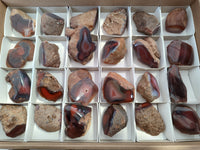 Polished On One Side Red Sashe River Agate Nodules x 24 From Zimbabwe - Toprock Gemstones and Minerals 