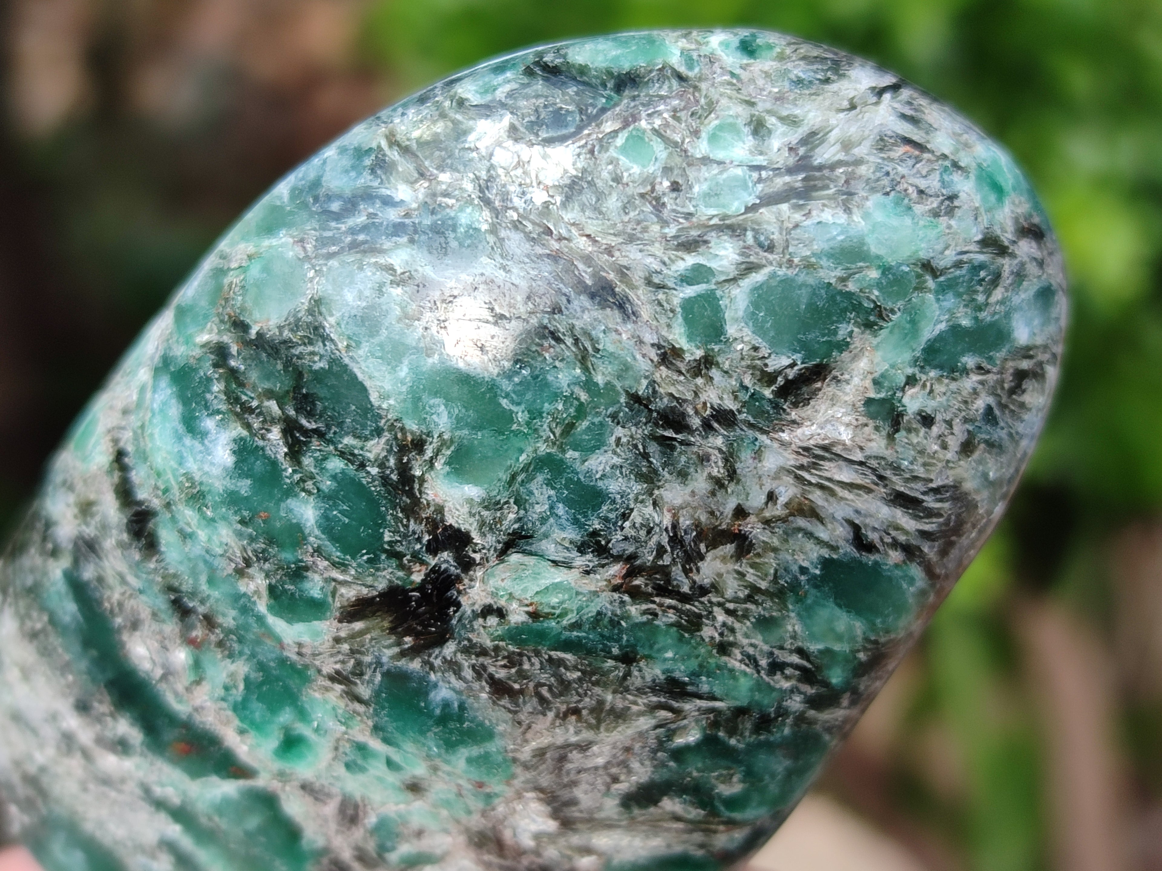 Polished Emerald Mica In Matrix Standing Free Forms x 4 From Mutoko, Zimbabwe - Toprock Gemstones and Minerals 