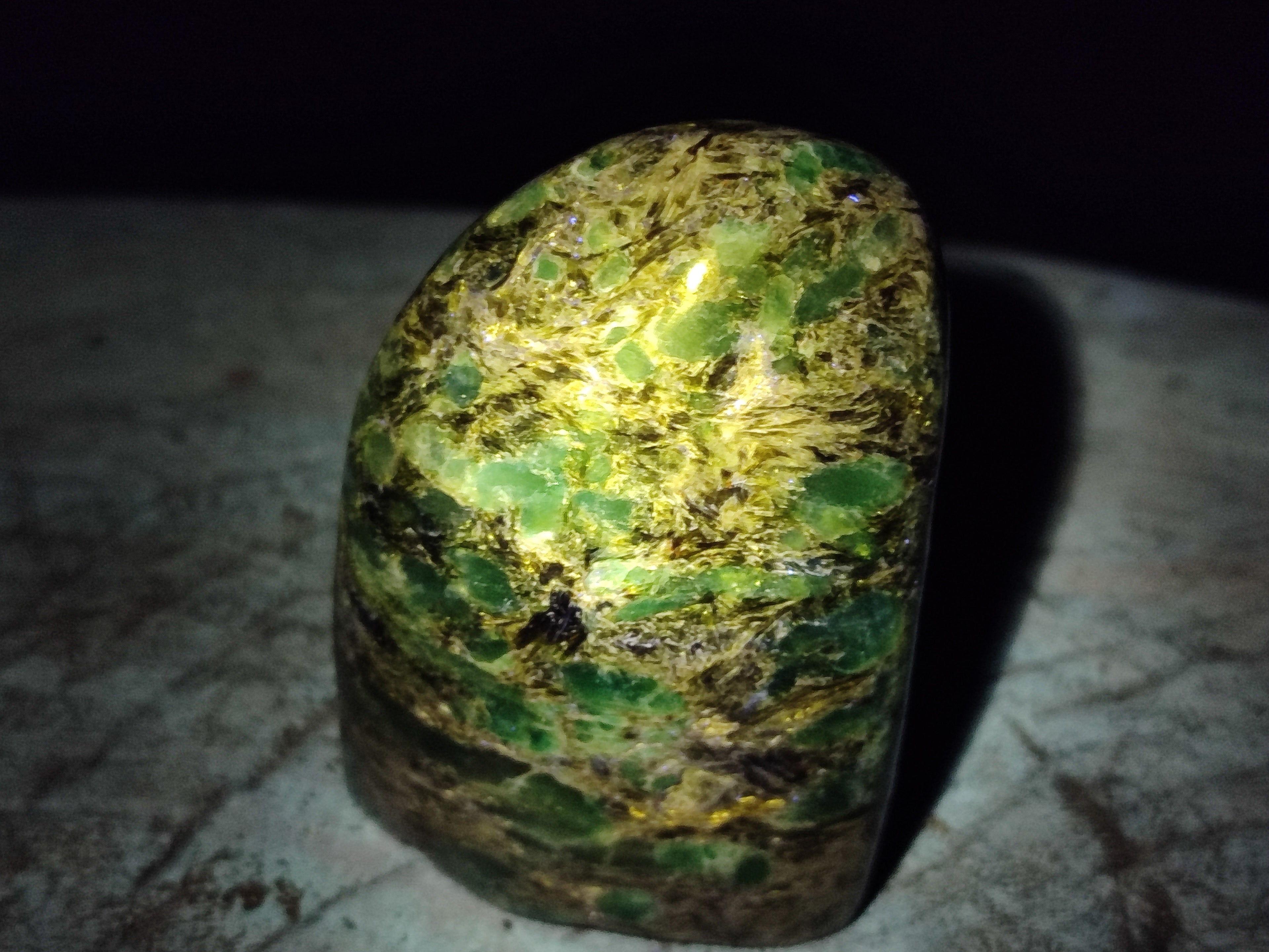 Polished Emerald Mica In Matrix Standing Free Forms x 4 From Mutoko, Zimbabwe - Toprock Gemstones and Minerals 