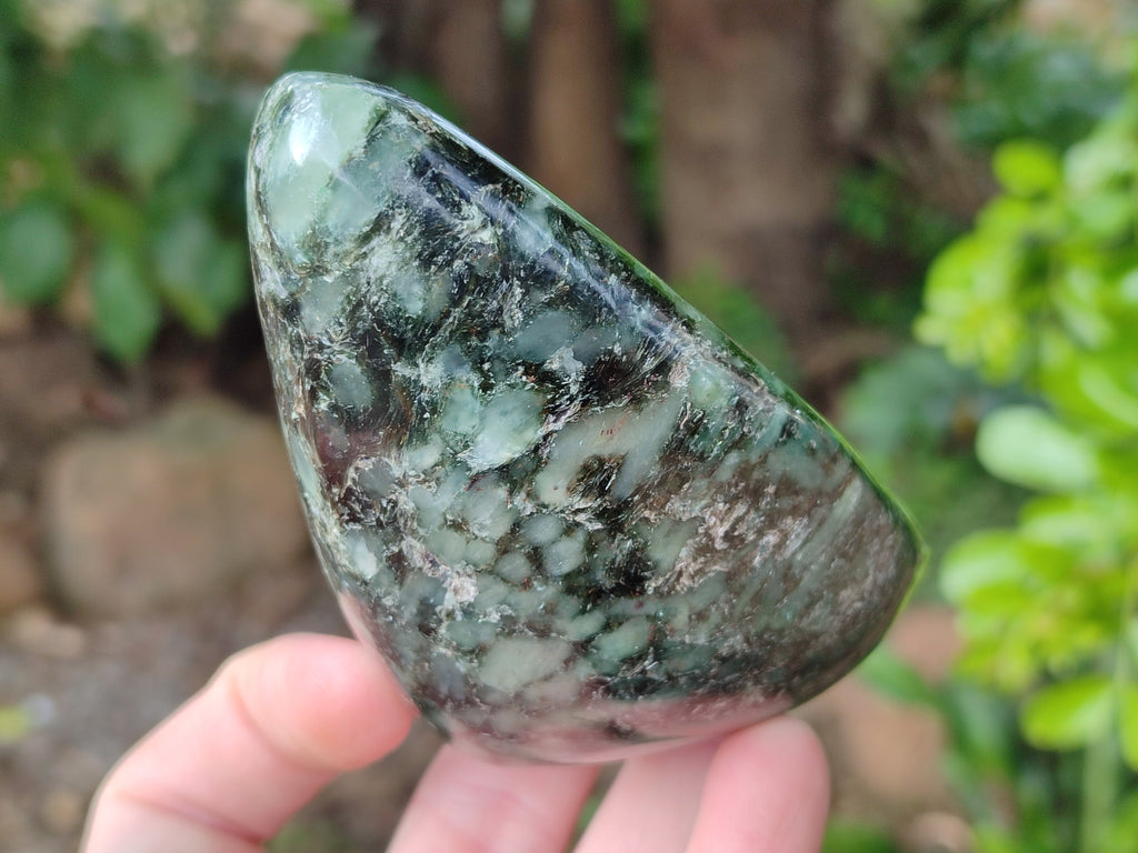 Polished Emerald Mica In Matrix Standing Free Forms x 4 From Mutoko, Zimbabwe - Toprock Gemstones and Minerals 