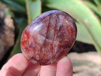 Polished Red Hematoid Quartz Palm Stones x 20 From Ambatondrazaka, Madagascar