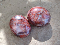Polished Red Hematoid Quartz Palm Stones x 20 From Ambatondrazaka, Madagascar