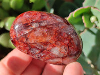 Polished Red Hematoid Quartz Palm Stones x 20 From Ambatondrazaka, Madagascar