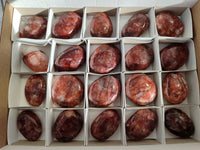 Polished Red Hematoid Quartz Palm Stones x 20 From Ambatondrazaka, Madagascar