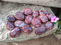 Polished Red Hematoid Quartz Palm Stones x 20 From Ambatondrazaka, Madagascar