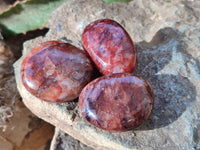 Polished Red Hematoid Quartz Palm Stones x 20 From Ambatondrazaka, Madagascar