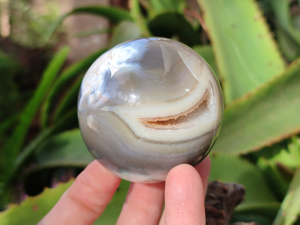 Polished Banded Agate Spheres x 4 From Madagascar - Toprock Gemstones and Minerals 