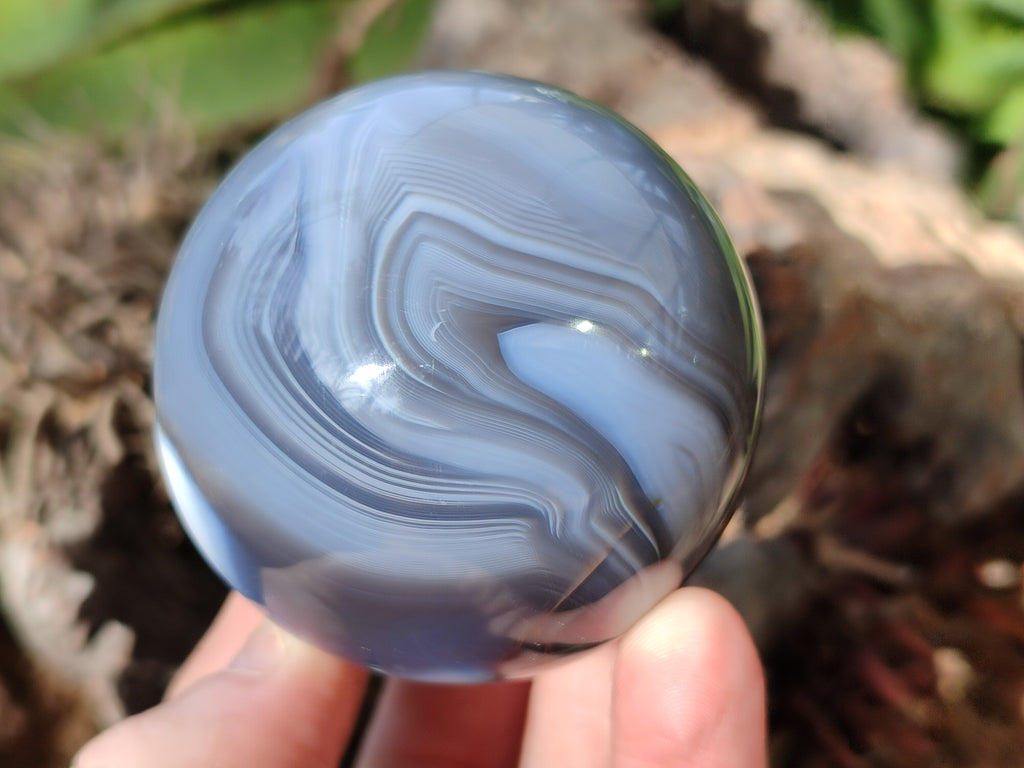 Polished Banded Agate Spheres x 4 From Madagascar - Toprock Gemstones and Minerals 
