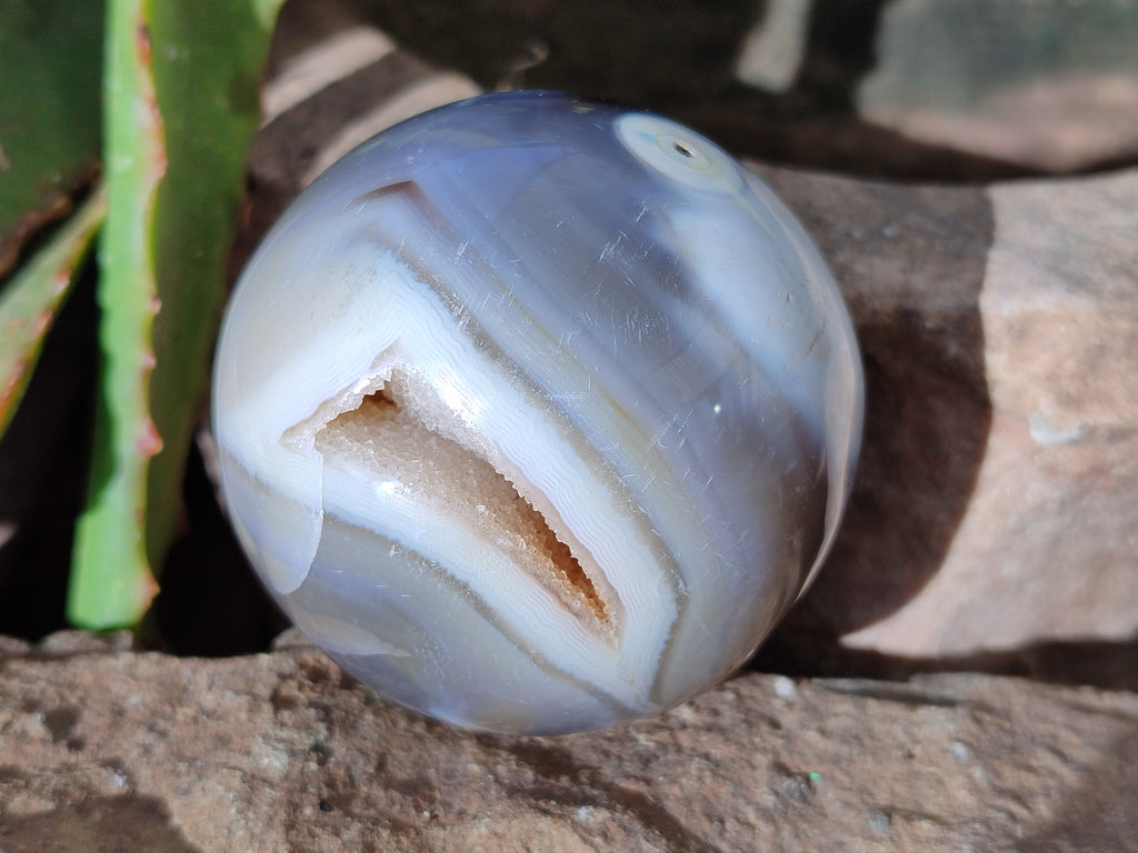 Polished Banded Agate Spheres x 4 From Madagascar - Toprock Gemstones and Minerals 