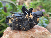 Natural Schorl Black Tourmaline with Hyalite Opal and one with Aquamarine Beryl x 6 From Erongo, Namibia