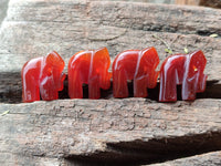 Polished Carnelian Agate Elephant Fridge Magnets - Sold per Set of 10 - From China