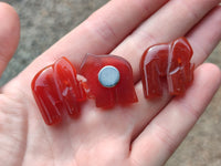 Polished Carnelian Agate Elephant Fridge Magnets - Sold per Set of 10 - From China