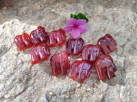Polished Carnelian Agate Elephant Fridge Magnets - Sold per Set of 10 - From China