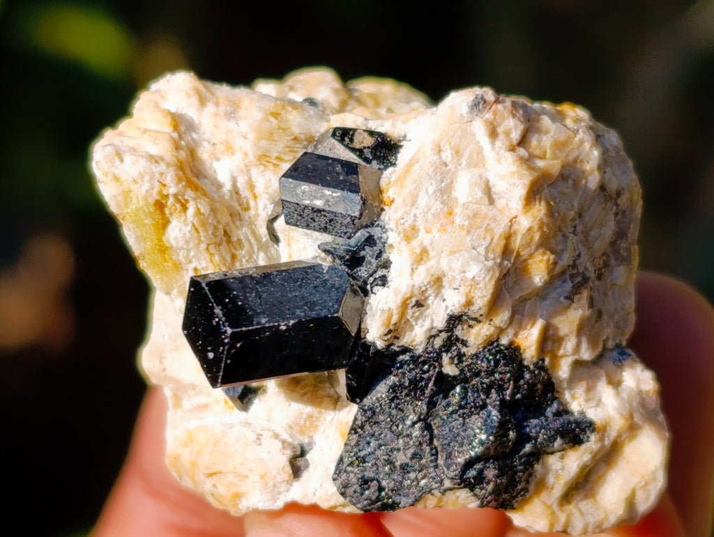 Natural Schorl Black Tourmaline with Hyalite Opal x 20 From Erongo, Namibia - Toprock Gemstones and Minerals 