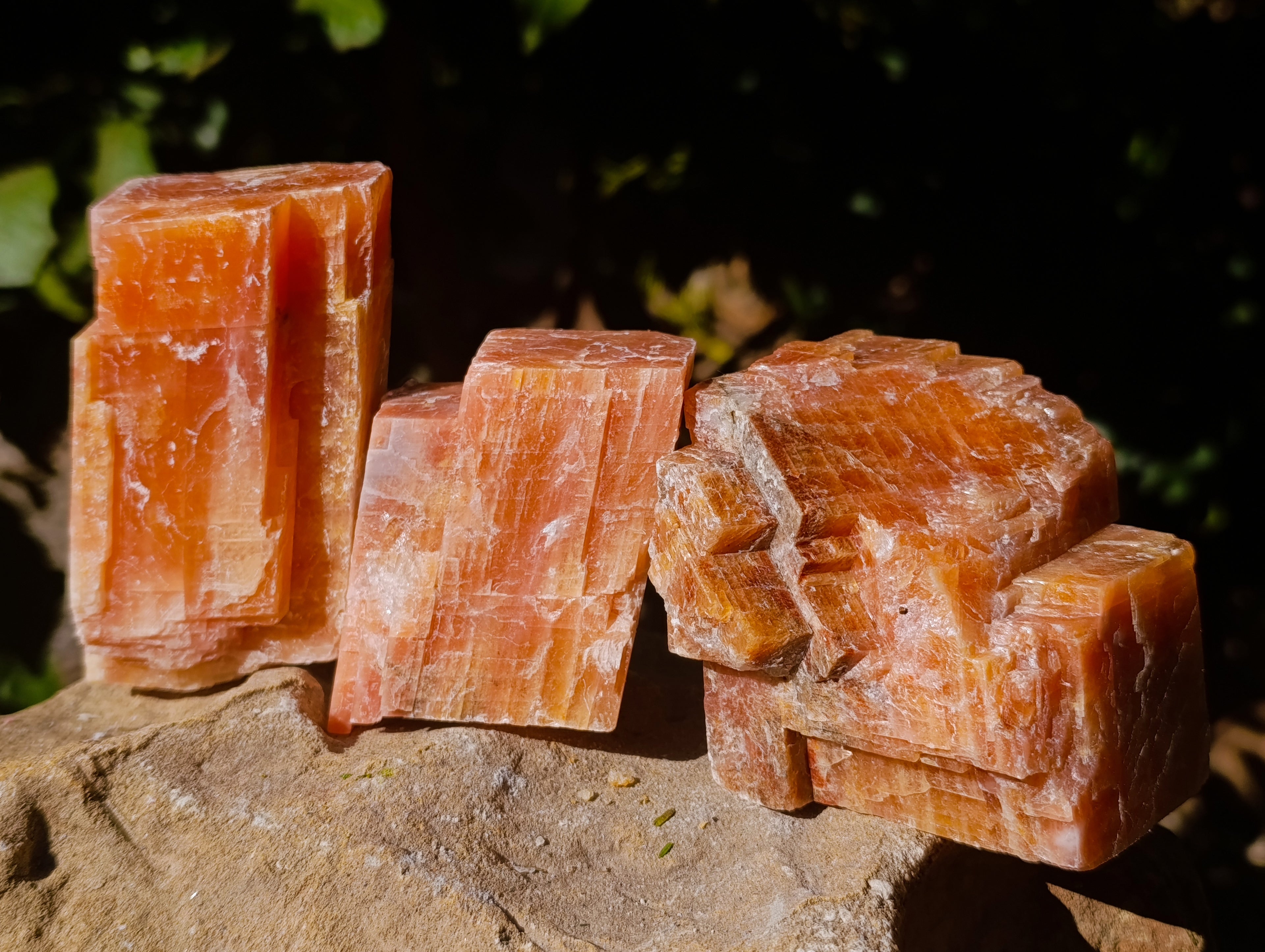Natural Sunset Orange Calcite Specimens x 6 From Spitzkop, Namibia - Toprock Gemstones and Minerals 